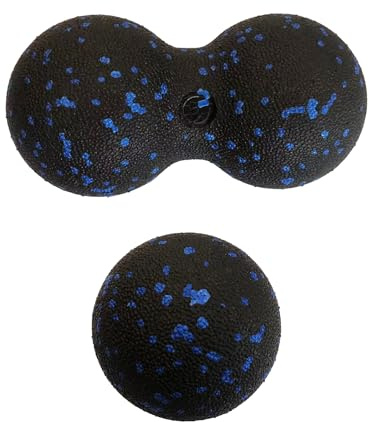 2 Pieces Massage Balls, Double Ball Single Ball Massage Ball, Effective Fascial Training, Self-Massage, Deep Massage, Back, Spine, Neck and Facial Muscle Relaxation