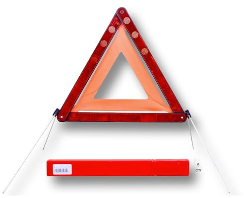 ecocar - Triangolo di Emergenza Omologato - Pieghevole e Robusto - Alta visibilità - Sicurezza Stradale