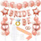 Bride To Be Deko, Jga Deko Frauen, Junggesellenabschied Accessoires mit Banner Folienballon Schärpe Tattoo, Ring Ballon Braut Schleier für Brautparty Geburtstag Heiratsantrag Verlobung Bachelorette