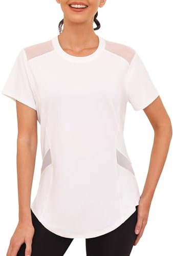 Gyabnw Sport Tshirt Damen Fitness UV Shirt Sportshirt Locker Laufshirt Kurzarm Gym Yoga UPF 50+