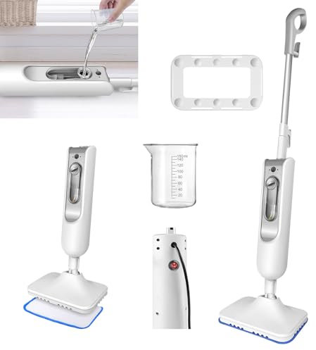 Shark Balai vapeur pour sols durs, balai à vapeur électrique, serpillère plate avec réservoir de 400 ml, 2 serpillères lavables pour sols stratifiés