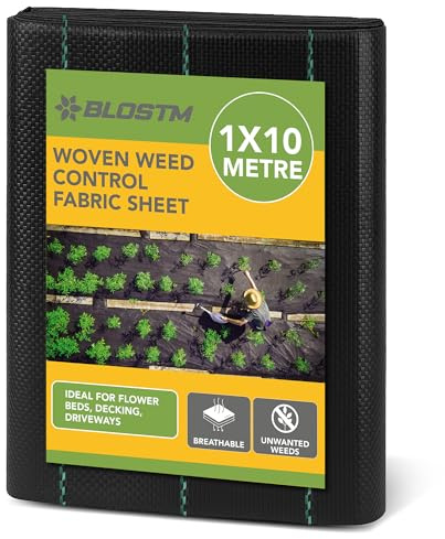 BLOSTM Membrana Tejida para Control de malezas, Membrana de jardín, Resistente para Grava o Hierba - 1m x 10m