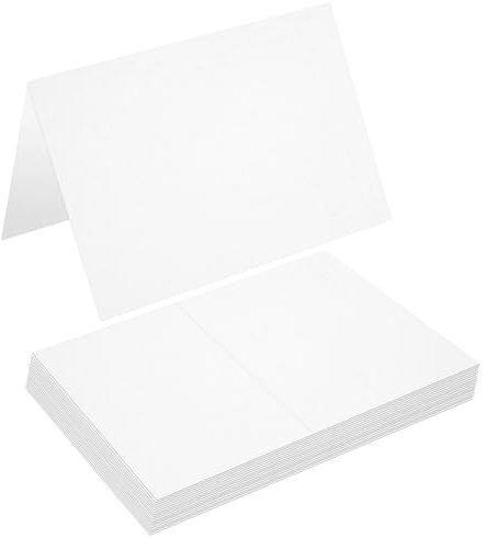 50 Pcs White 4 x 6 Folded Place Card Blank Note Tent Card 110lb/300gsm