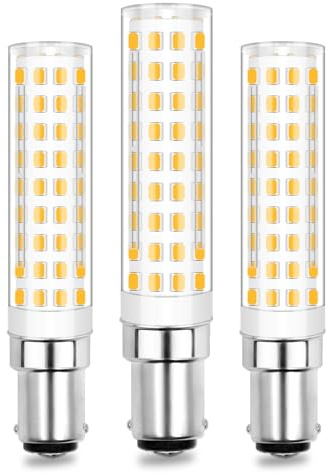 B15d - Juego de 3 bombillas LED regulables (7 W, 70 W, 75 W, B15D, 800 lúmenes, luz blanca cálida, 3000 K, CA 220-240 V, doble contacto B15D)