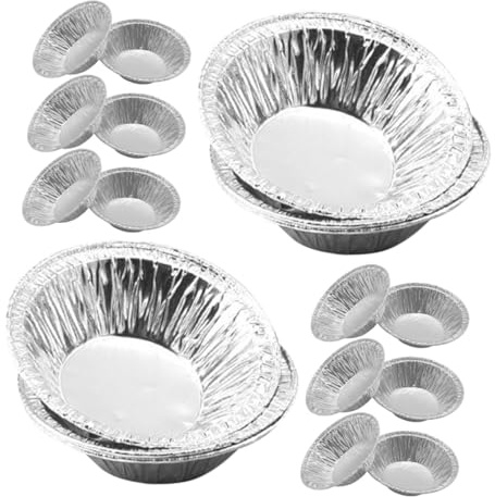 LOORGVEL 500 Moldes Desechables Redondos para Mini Tartas de Aluminio Diseño Compacto y Uso Profesional para Supermercados y Catering