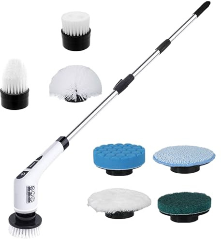 Brosse De Nettoyage De Sol – Ensemble De Polisseuse À Épurateur De Carrelage À Neuf Fonctions, Fonction De Fixation À Long Manche, Forme De Nettoyage Multi-Zones pour Mur De Garage, Évier, Porte,