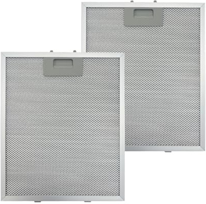 2 Pack Universal Cooker Hood Filter Replacement, Kitchen Extractor Fan Filters, 320x260x9mm 5-Layer Aluminum Mesh Hood Vent Filter, Extractor Hood Filters Fit for Many Leading Brand of Cooker Hood