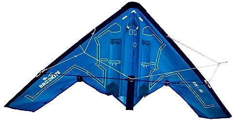 BROOKITE from Peterkin | Stunt Bomber Sport Kite | Blue Kite - 50cm x 100cm - Polyester Ripstop with 2 handles | Kites | Outdoor Toys | Sport & Leisure | Ages 8+