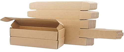 Klein Versandkartons, 300x55x55mm lang schmal Maxibriefkartons für Postversand, Versandtaschen Warensendung, Braune Verpackungskartons für Geschäft, Aufbewahrung oder Geschenkbox(10 Stück)