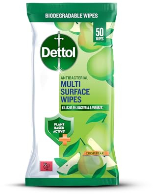 Dettol Tru Clean Antibacterial Multi Surface Wipes Crisp Pear 50 Wipes