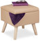 Relaxdays Sitzhocker mit Stauraum, aus Kunstleder, HBT: 40 x 40 x 40 cm, mit Deckel, Sitzwürfel gepolstert, beige