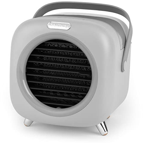 Beldray EH3503GR 2 in 1 Climate Cube, Personal Space Heater and Air Cooler with 500 ml Water Tank, Carry Handle, 2 Speed Settings, Adjustable Temperature Control, For All Seasons, 600 W, Grey