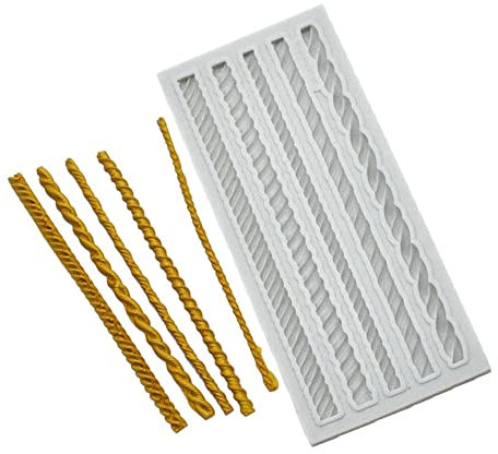 RELAND SUN Petit moule en silicone pour fondant et gâteau - Corde tressée - Outil de décoration pour chocolat - Ustensile de cuisine