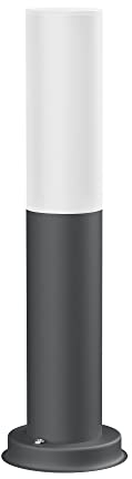 ledscom.de Wegelicht/Pollerleuchte/Gartenleuchte PORU für außen, Glas, IP44, 37,5 cm, anthrazit, 1x E27 max. 40W