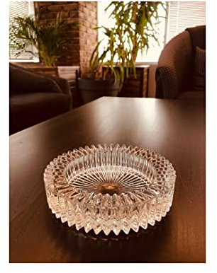 MEPED Posacenere In Vetro Di Lusso In Cristallo, 14 Cm, Grande, Da Esterno, Decorazione Da Scrivania, Regalo Per L'home Office