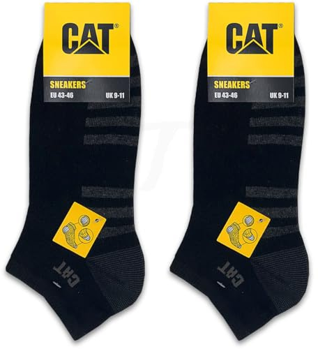 Caterpillar 6 pares de calcetines Cat Work Light | Calcetines deportivos | Tallas 39 – 50 | Medias finas hasta el tobillo reforzadas