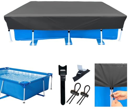 450 x 220 cm cubierta rectangular de piscina de natación 4,50 x 2,20 m cubierta de piscina de invierno a prueba de polvo impermeable impermeable