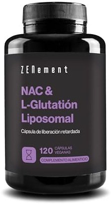 NAC con L-Glutatión Liposomal - Fórmula Avanzada con N‑Acetil‑Cisteína y Glutatión de Alta Absorción - Cápsulas Veganas de Liberación Retardada, Sin Aditivos - 120 Cápsulas, 4 Meses - Zenement