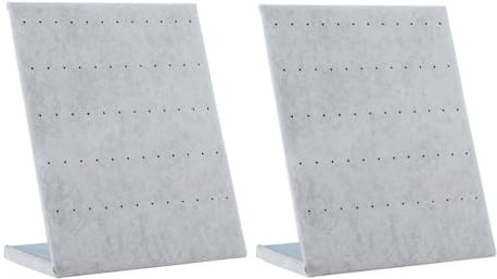 Acrylic 2 Stück Ohrringständer aus Samt, Ohrringhalter, 60 Löcher, L-förmiger Halter, Regal, Kleiderbügel, Ohrring-Organizer, Ausstellungsständer für Nieten, Schmuck, Display