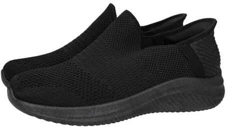 ZAPATOP 7-G752A Zapatillas Slip On para Mujer, en Color Negro, cómodas, Ligeras, Deportivas Slipon para Chicas Mujer Deportivos Negro 38