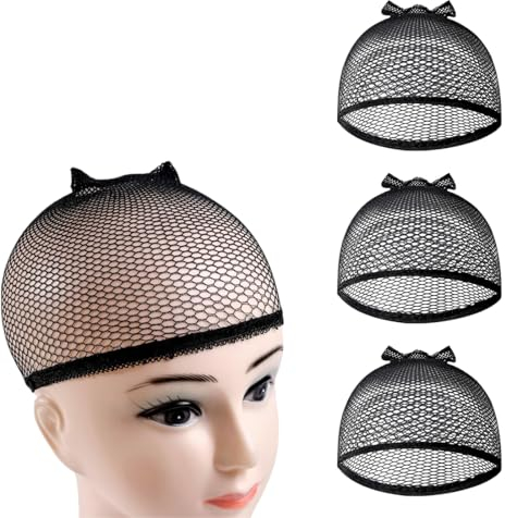 3 Pezzi Retina per Capelli,Reti per Capelli Nero,Chignon per Capelli,Retine retine per capelli cappello,Sleeping Hairnet Wrap Bonnet per Capelli Invisibili Elastico Bordo Maglia per Balletto, Danza