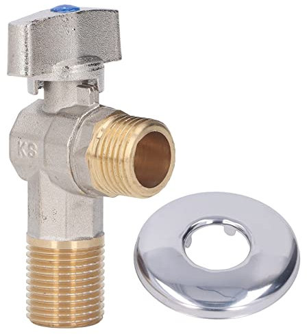 lvifloae Valvola di Arresto ad Angolo con Filettatura G1/2 in Ottone Valvola di intercettazione per WC di Grandi Dimensioni Valvola a Triangolo Scorrevole Valvola di Arresto ad Angolo per (Blu)