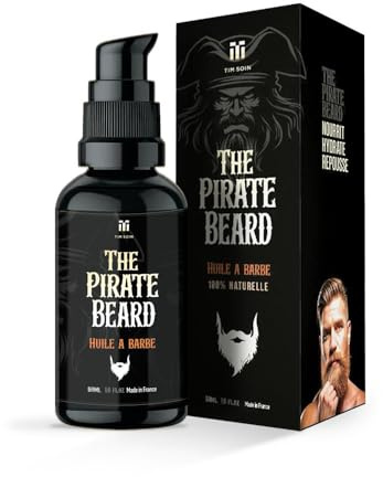 The Pirate Beard, Huile à Barbe 100% Naturelle, 50 ml, Hydrate et Nourrit