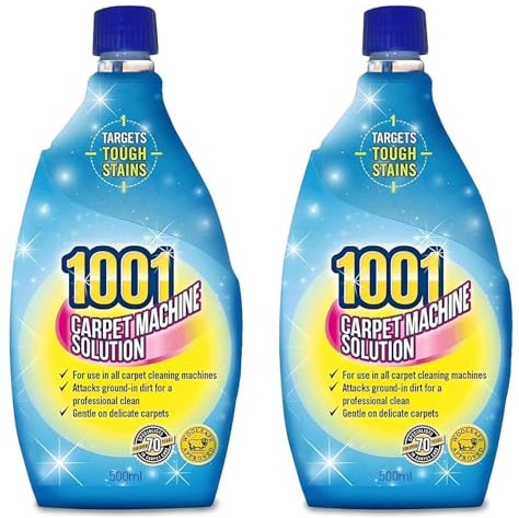 HOCHSTE® 1001 Carpet Machine Shampoo 500ml – Professional Deep Clean for Carpets & Upholstery – Lifts Dirt & Stains, Low Foam Formula for All Carpet Cleaning Machines Blue - 2 Pack