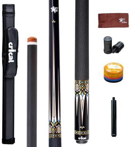 CRICAL Carbon Fiber Pool Cue Stick CXD Series Professional Pool Sticks with Super Low Deflection Pro Taper Shaft Pool Cue Tournament Level Billiard Cues with 12.5mm Tip (Precise Easy to Control)