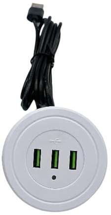 LIUZIKUN Estación de Carga USB Doble empotrada con 3 Salidas, Cable de 170 cm, Enchufe Tipo B para tabletas, teléfonos y Dispositivos electrónicos.