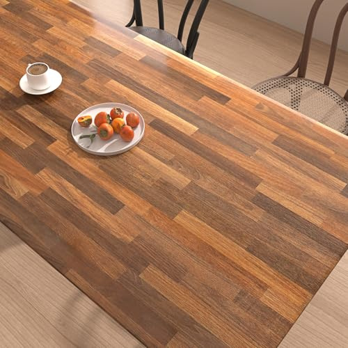 LaCheery Madera Vinilo Adhesivo Muebles Cocina Marron Oscuro Papel Pintado Armario Autoadhesivo 60cm x 400cm Papel para Forrar Muebles de Cocina Adhesivo Impermeable para Aseo Encimera Comedor Salon