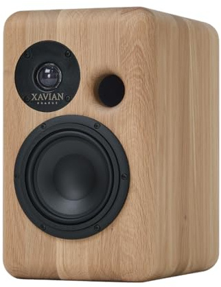 XAVIAN, High-End Regallautsprecher UNICA aus massivem Eichenholz, 23-mm-Gehäuse, 2-Wege-Bassreflex, maßgefertigte AudioBarletta-Treiber, natürlicher & organischer Klang, hochwertige HiFi-Reproduktion