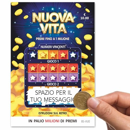 GHIBLI BigliettO Gratta e Vinci con Messaggio Personalizzato da Scrivere a Mano + Etichetta - Auguri Compleanno, Anniversario, San Valentino, Dedica, Scherzo, Idea Regalo, Viaggio o Cena a Sorpresa