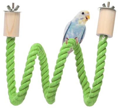 QUARKZMAN 39 Columpio De Percha De Cuerda para Aves Pulgadas Verde Claro