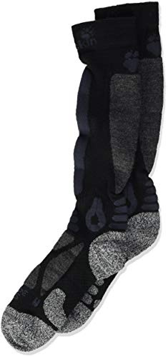 Jack Wolfskin Calcetines de esquí Unisex para niños de Merino, de Corte Alto, Unisex niños, Calcetines, 1904502-6000313, Negro, 31-33