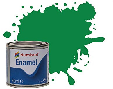 Humbrol Model Paint - AQ0002 No 2 Emerald - Gloss Tinlet No 2 (50ml), Enamel Paints for Models, Plastic, Metal, Wood, Glass, Ceramics and More, Enamel Touch Up Paint - Hobby Paint Tin for Craft Kits