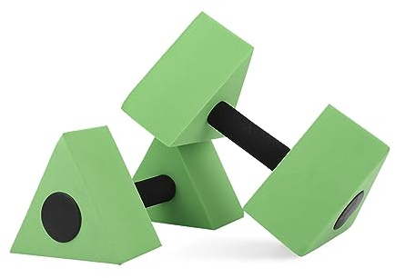 Keenso Mancuernas de Entrenamiento de Agua, 2 Piezas EVA Triángulo Mancuernas Pesas de Agua Mancuernas Mancuernas de Agua Juego de Pesas Equipo de natación Fitness(Verde) Trajes de baño