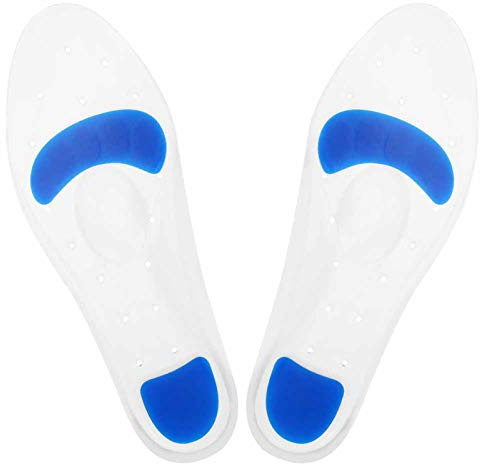 Plantillas de silicona para soporte de plantillas Absorción de golpes Alivio dolor Fascitis plantar Soporte para pies deportivos PU transpirable Plantillas para hombres y mujeres(41-42)