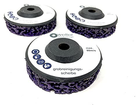 3er SET CSD Reinigungsscheiben Grobreinigungsvlies Lila für BTI/Würth/Bosch GWS 10,8-12V Ø70mm
