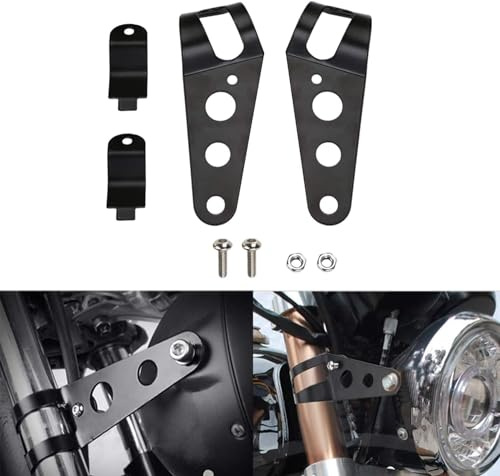 zalati Soporte para faros de motocicleta Soporte para horquilla 38-51 mm con tornillos de montaje Reemplazo para motocicleta modificada reparada