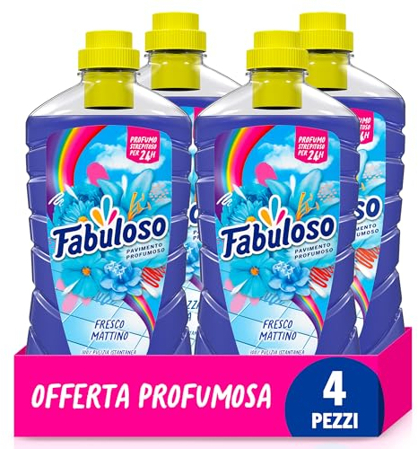 Fabuloso Detersivo Pavimenti Fresco Mattino 950ml | Detergente Multiuso | 100% Pulizia Istantanea | Profumo per 24 ore | Formula Biodegradabile al 98% | 99% Ingredienti di Origine Naturale