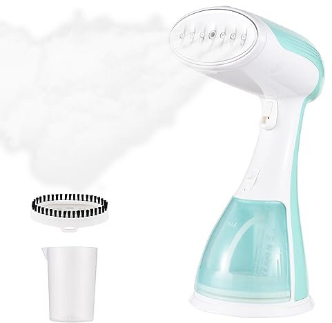 Irishom 1500W Steamer,300ml Réservoir d'eau de Grande Capacité avec Brosse,Defroisseur Vapeur Vertical 2 in 1 Defroisseur Vapeur,Voyage Vapeur,pour Maison,Bureau,Voyage,pour Tissu et Textile