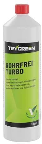 TRYGREEN Abflussreiniger Rohrfrei Turbo - löst Haare in Minuten vollständig auf. Der STÄRKSTE Rohrreiniger, mehr geht nicht! Für Bad, Toilette, Dusche. Flüssig - kein Schaum - kein Gestank.