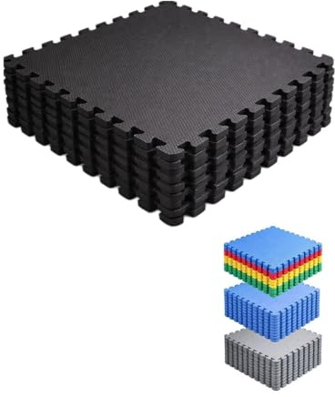 JARDIN202 - Esterilla Puzzle para Suelos de Gimnasio y Fitness | Protección de Goma 60x60 cm | Colchoneta Antideslizante