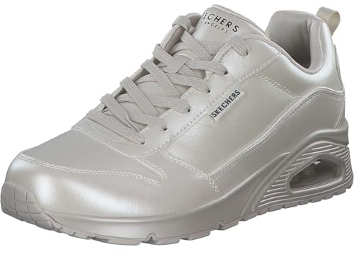 Skechers Uno Galactic Galactic - Tenis para Mujer, Jersey Duraleather Blanco Roto, 40 EU