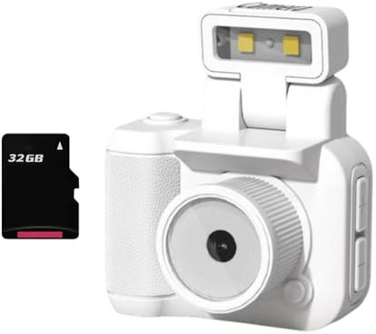 Okeeyseda 32 GB CMOS Digital Mini Reflex Style-kamera med blixt och laddningsstation för bärbar videobandspelare DV 1080P med LCD-skärm.