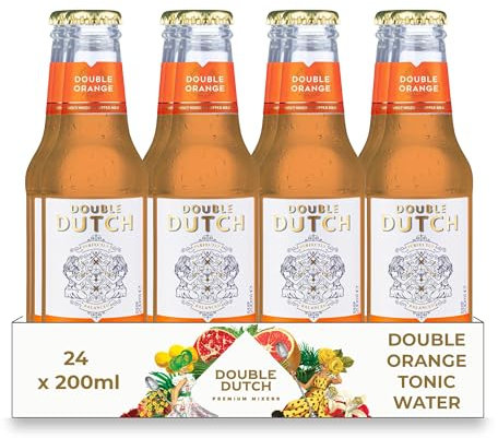 Double Dutch Limited Edition Zesty Orange & Lemon Soda Water | Low Calorie Diet Soft Drink | Gluten Free, Vegan Friendly Premium Mixer Perfect For Gin, Vodka & Cocktails | 24 x 200ml Bottles