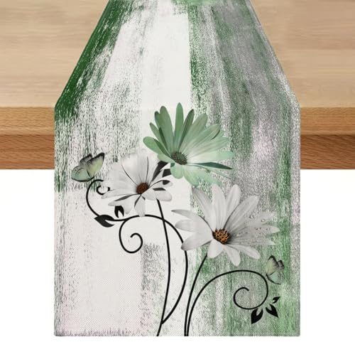 Runner da Tavola Moderno Turchese Azzurro e Verde Centrini Floreale 40 x 140 cm Termoisolante Lavabile Tovaglia Decorazioni Matrimonio Tavoli Centro Runner Tavola per Caffè Mobili Soggiorno