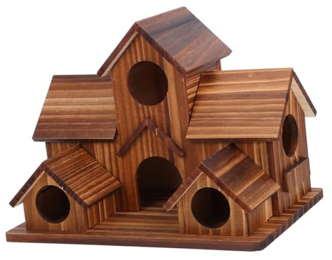WEKAMOS Maisons à Oiseaux Bois pour Extérieur Nichoir Créatif Forme De Villa pour Perruches Et Colibris Décoration De Jardin Élégante Et Accueillante