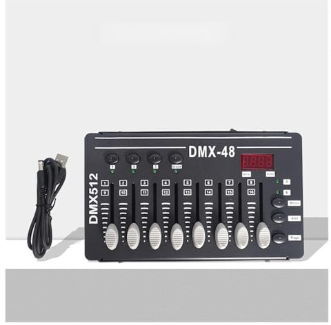 Controlador portátil DMX 512, mini consola de DJ, equipo de iluminación de escenario de 48 canales for DJ móvil, espectáculos, discotecas, clubes, bodas y eventos.